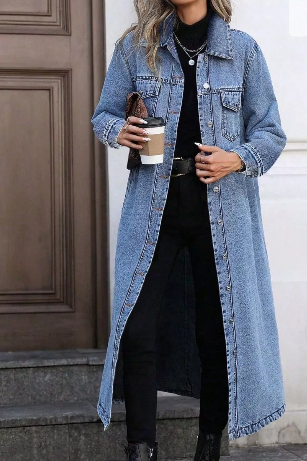 Veste Salomé en jean longue – photo produit 2