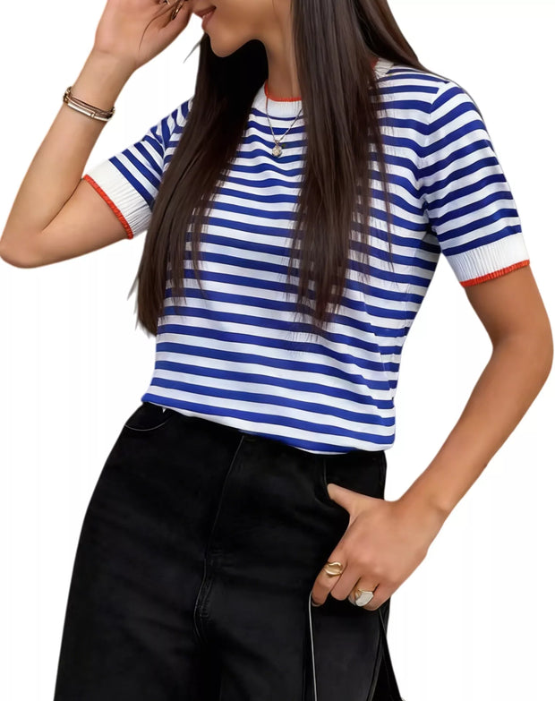 Ambrine Striped Knit Top