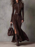Robe Irina zippée à fente – photo produit 1