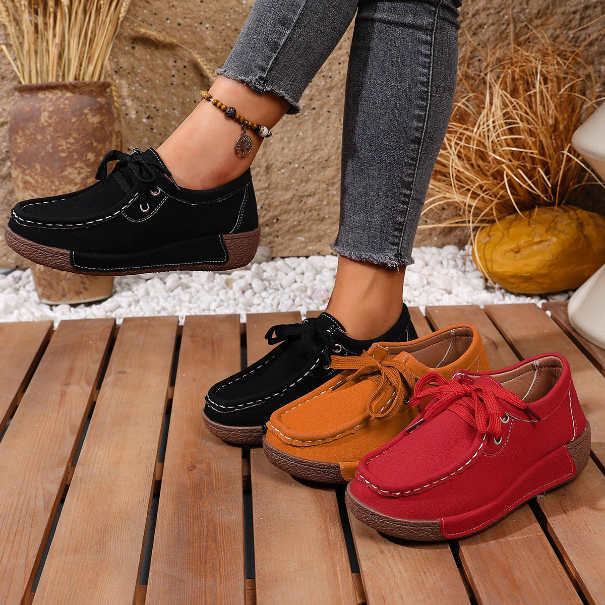 Baskets Aileen en daim – photo produit 1