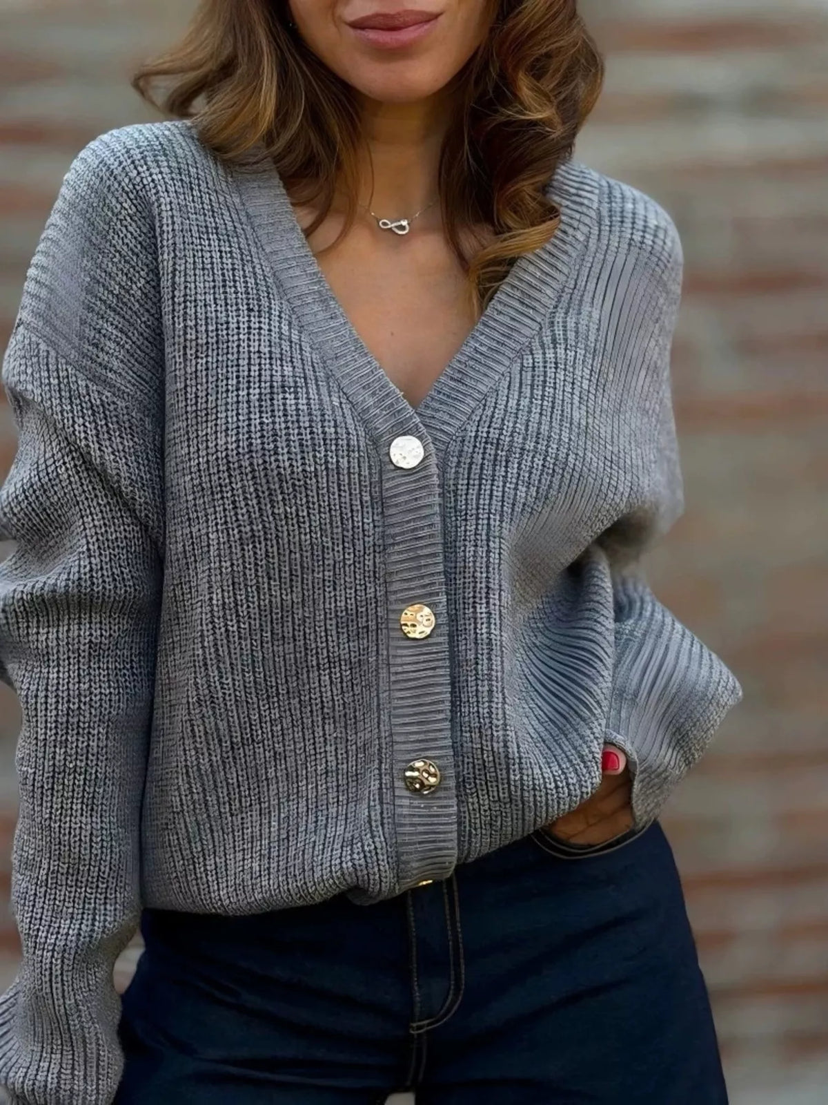 Gilet Zoé en maille grande taille – photo produit 1