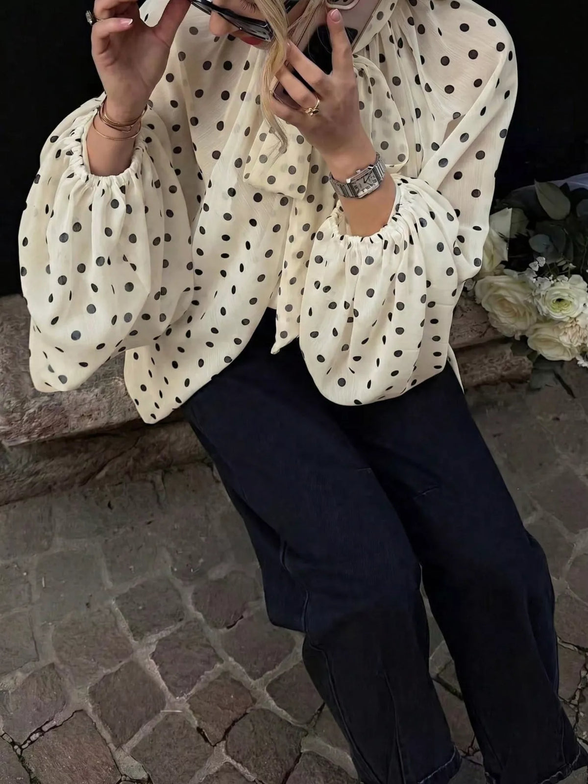 Blouse Clara à pois – photo produit 4