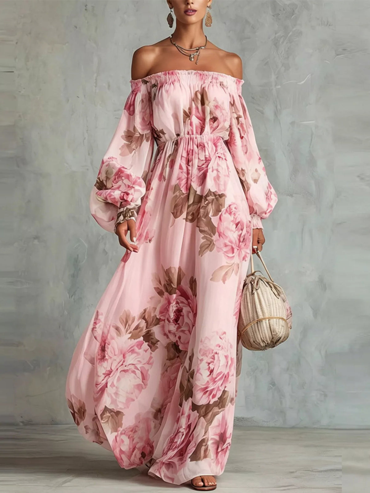 Robe longue Jade fleurie – photo produit 7
