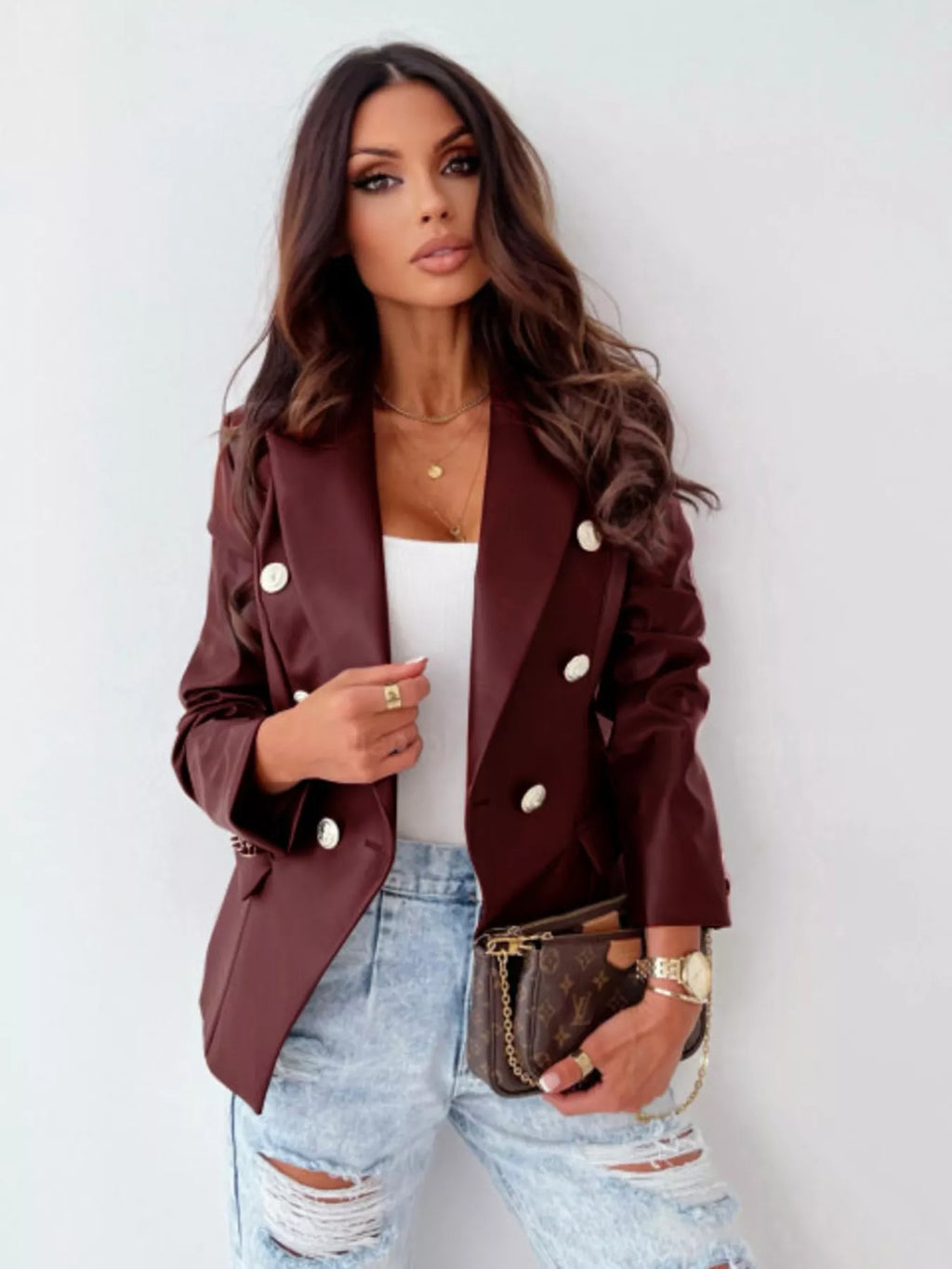 Blazer Oléna effet cuir – photo produit 10