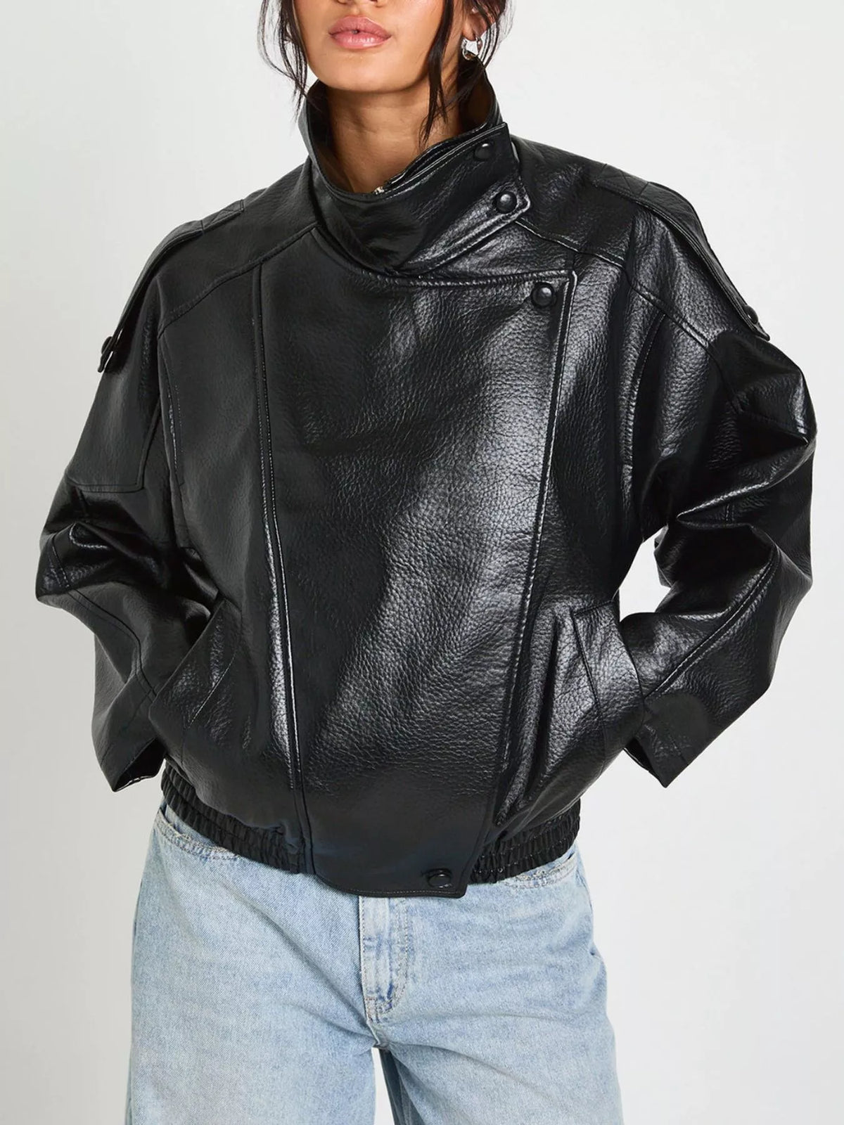 Veste moto Elise effet cuir – photo produit 1