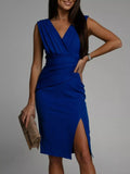 Robe midi Aélis drapée grande taille – photo produit 1