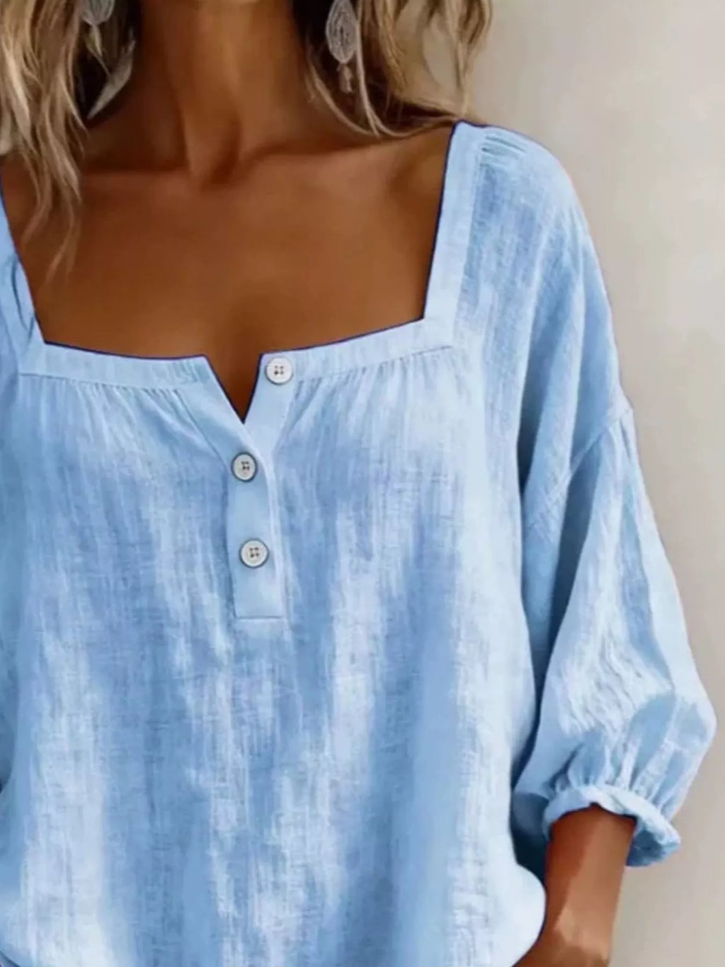 Blouse Mila col carré grande taille – photo produit 10
