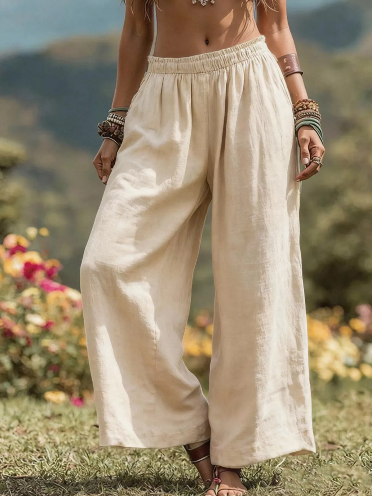Pantalon bohème Jade grande taille – photo produit 1