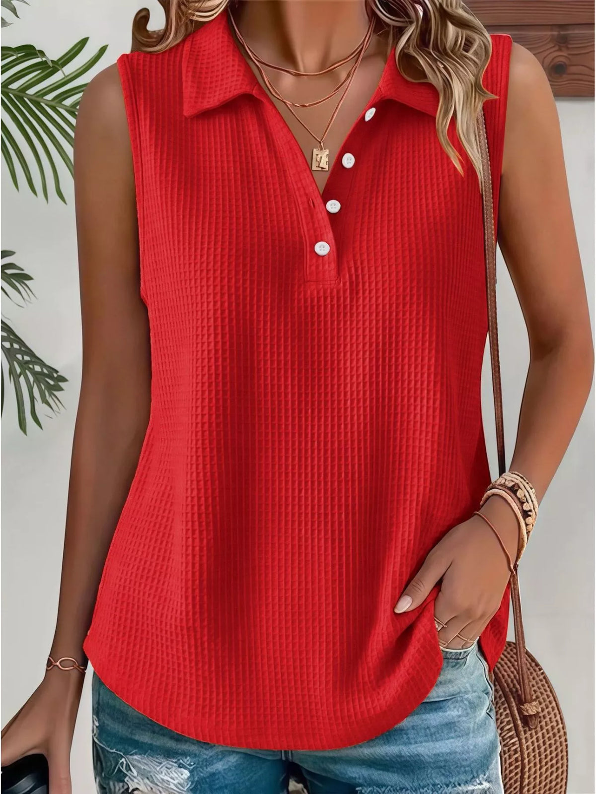 Top Mila en maille gaufrée – photo produit 1