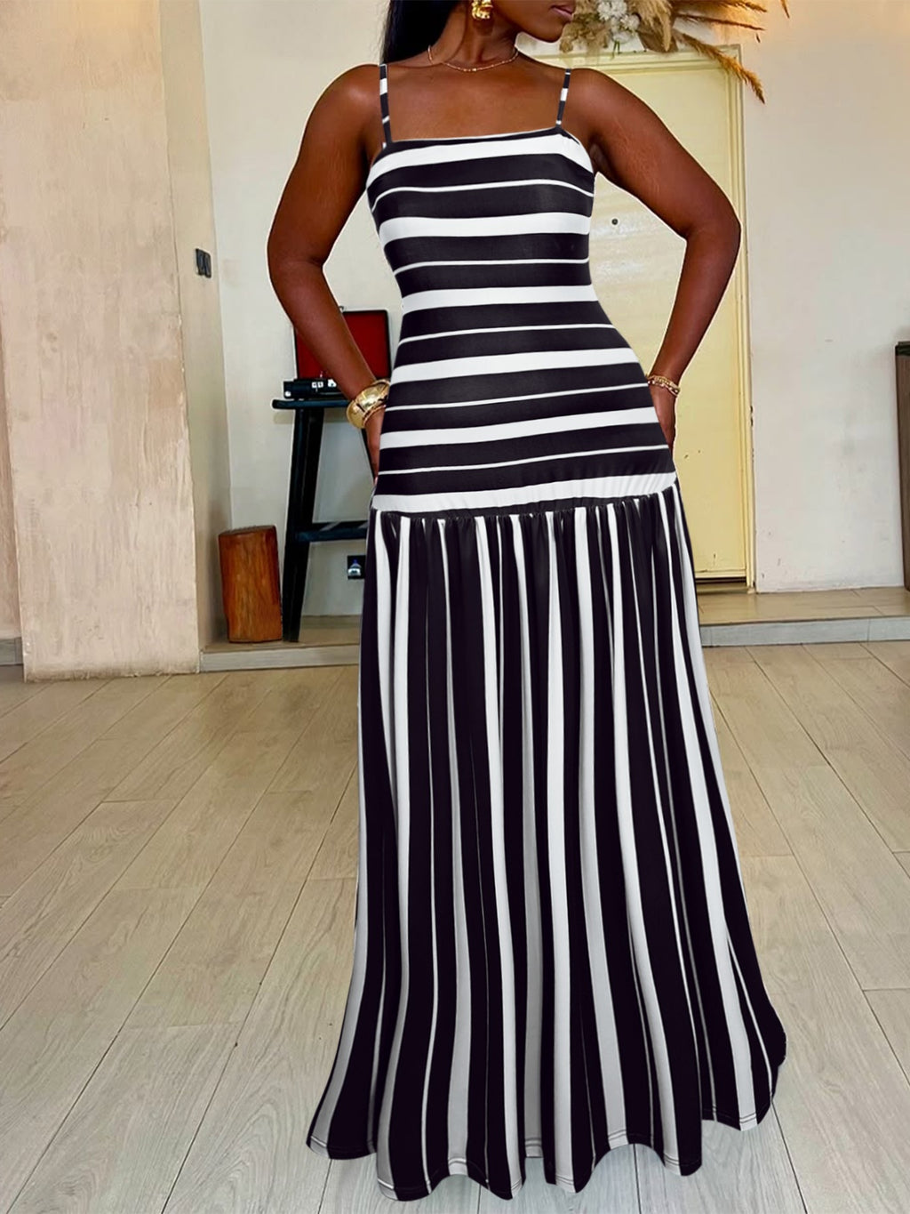 Robe longue Zoé rayée – photo produit 3