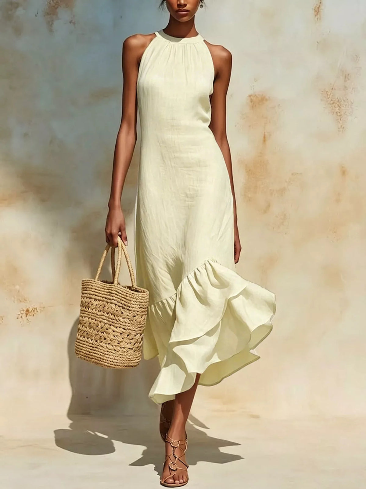 Robe midi Lylou volantée – photo produit 1