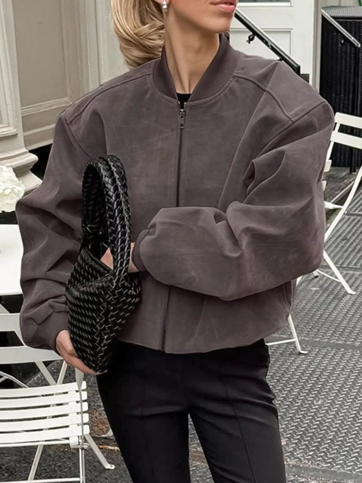 Veste Lison – zippée épaules tombantes – photo produit 3