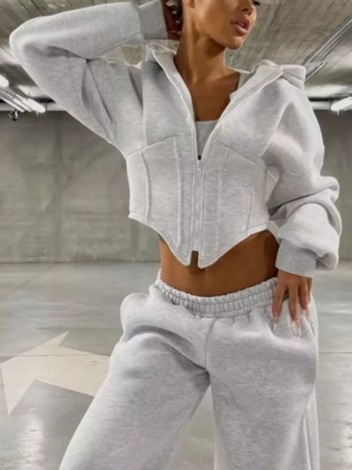 Sweat Daisy court zippé – photo produit 1