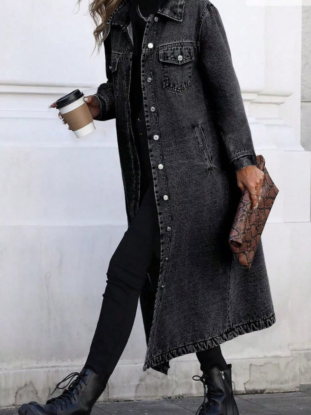 Veste Salomé en jean longue – photo produit 8