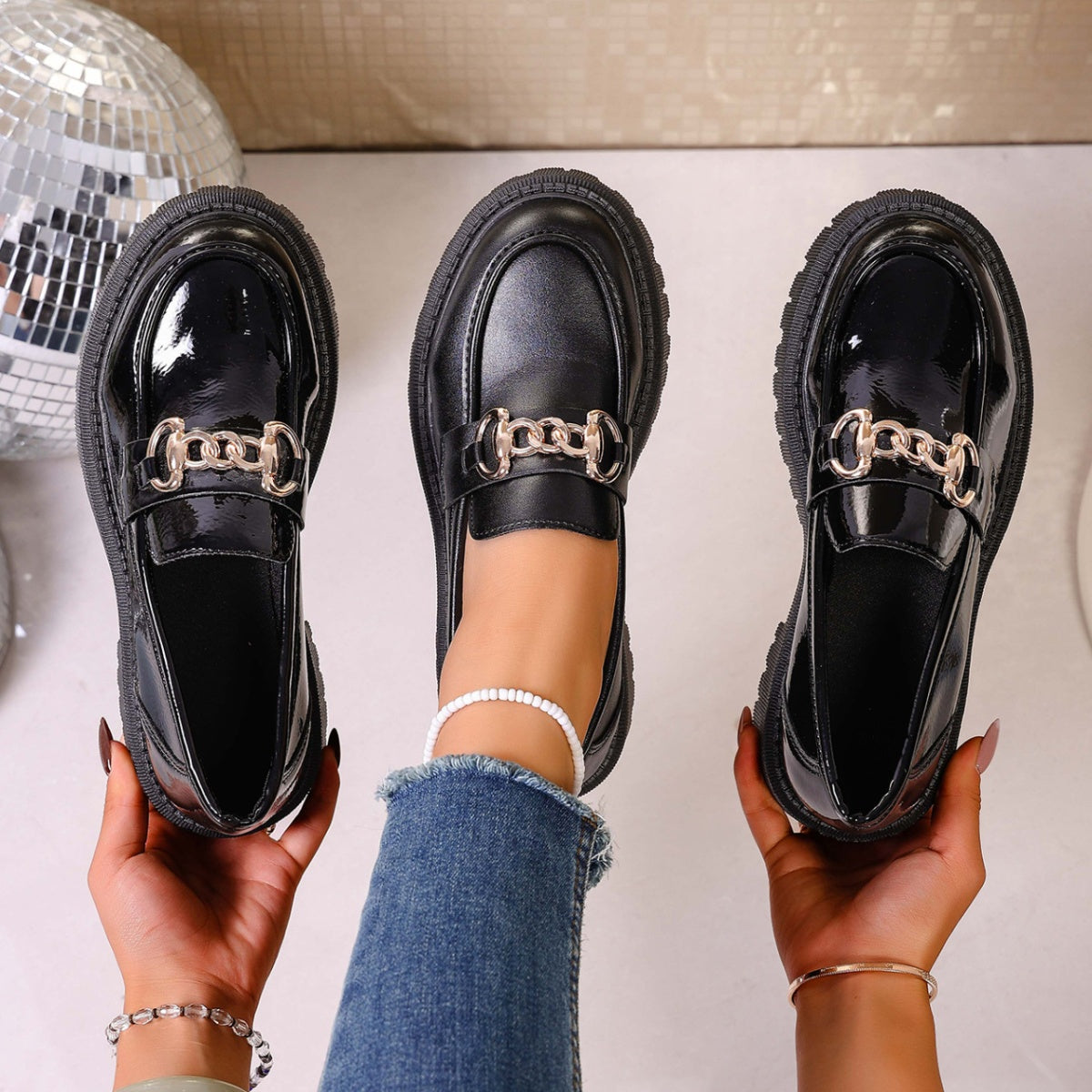 Mocassins Élise à chaîne – photo produit 1