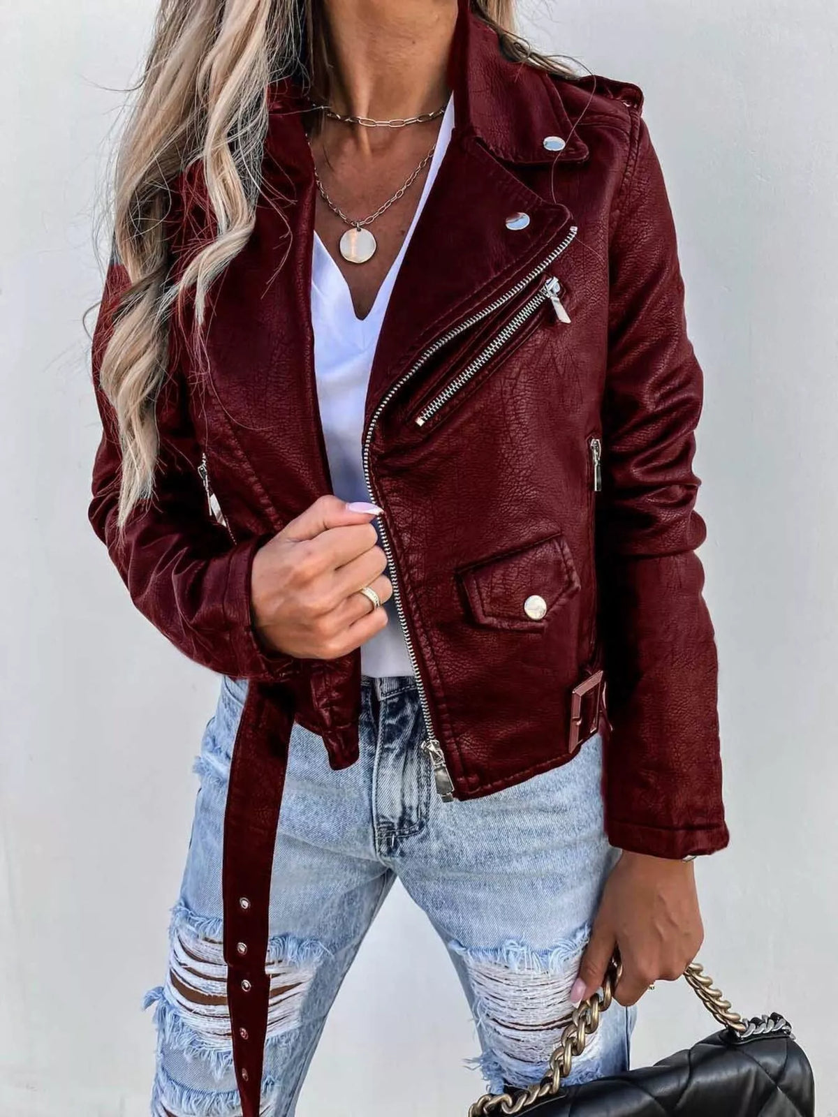 Veste biker Nina grande taille – photo produit 6