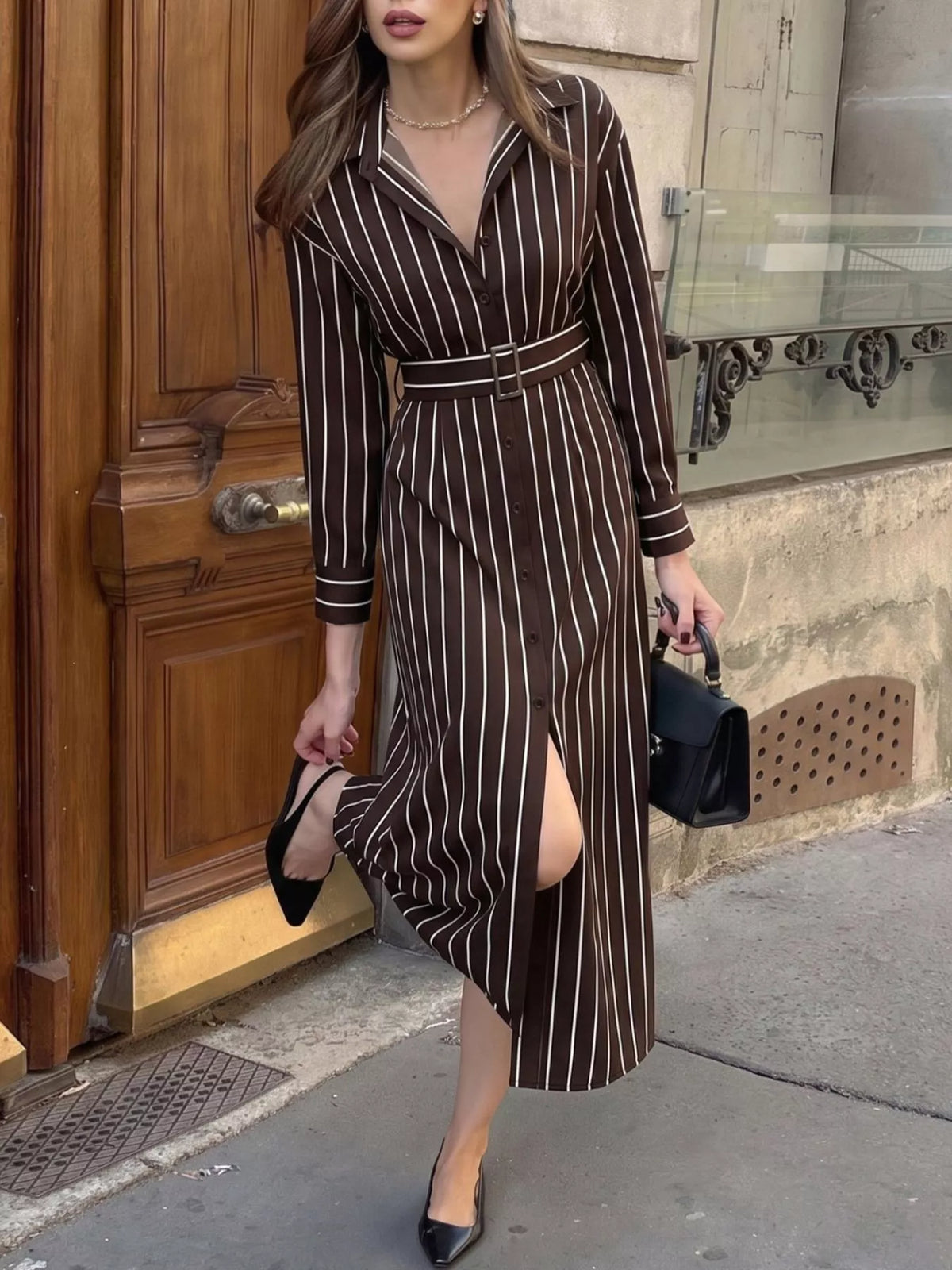 Robe chemise Clara rayée – photo produit 4
