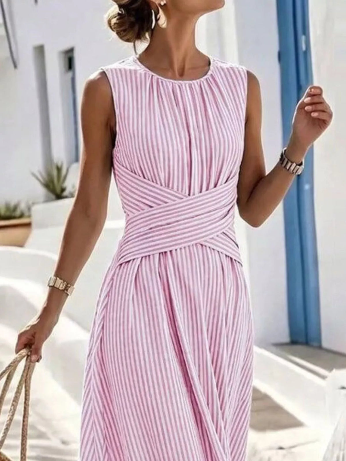 Robe longue Adèle rayée – photo produit 8