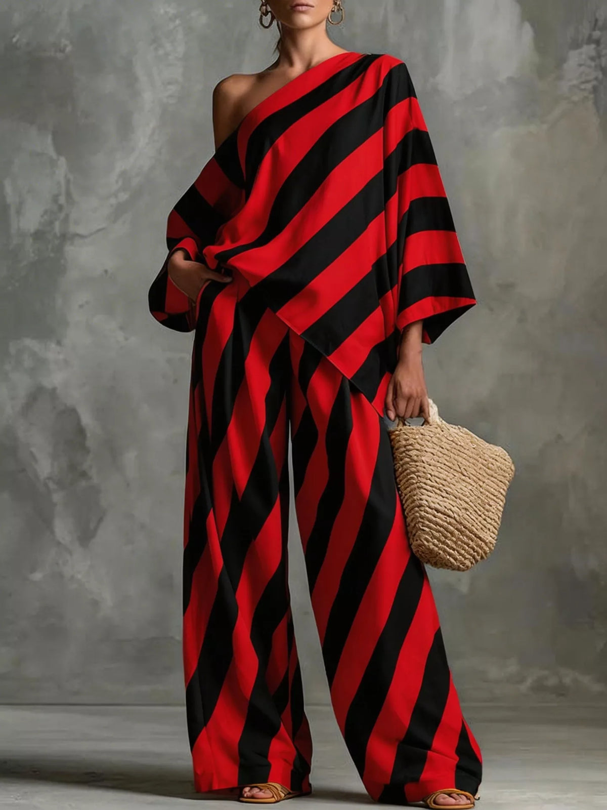 Ensemble Ana rayé grande taille – photo produit 8