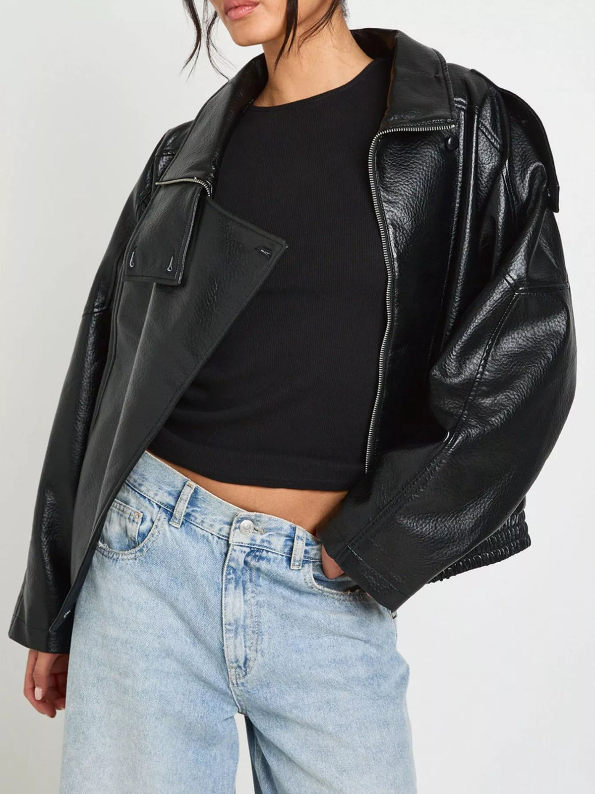 Veste moto Elise effet cuir – photo produit 4