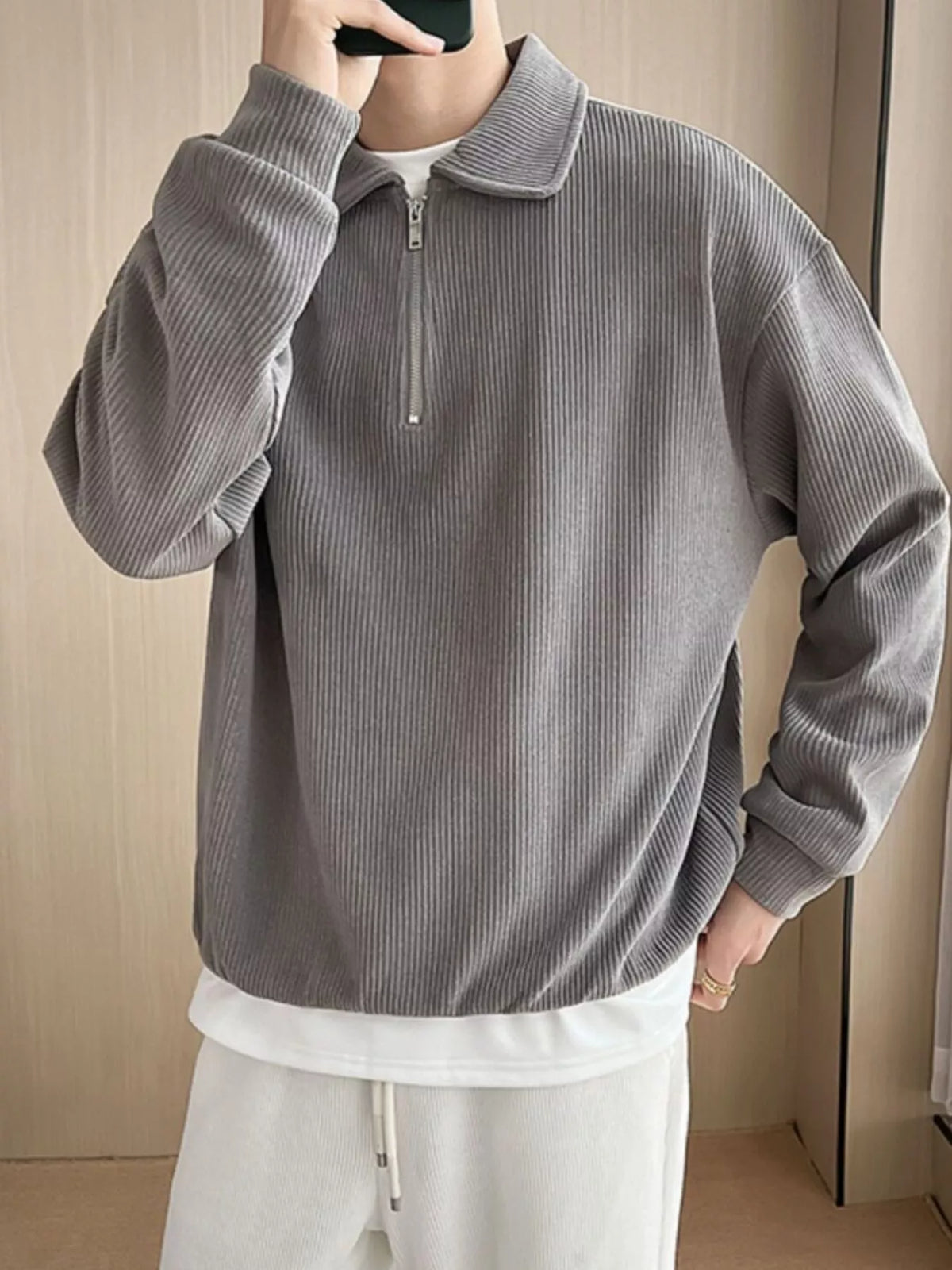 Polo homme Adem en velours côtelé – photo produit 8