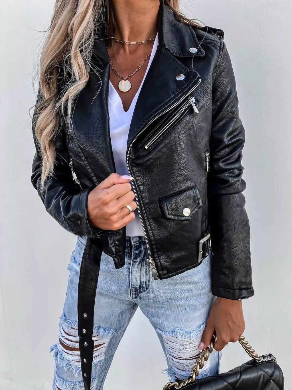 Veste biker Nina grande taille – photo produit 2