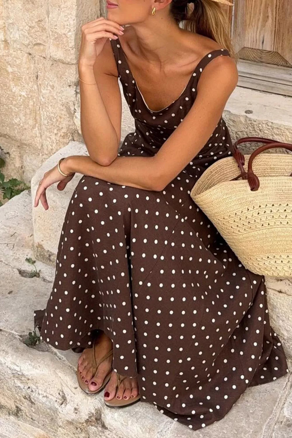 Robe longue Zoé à pois – photo produit 3