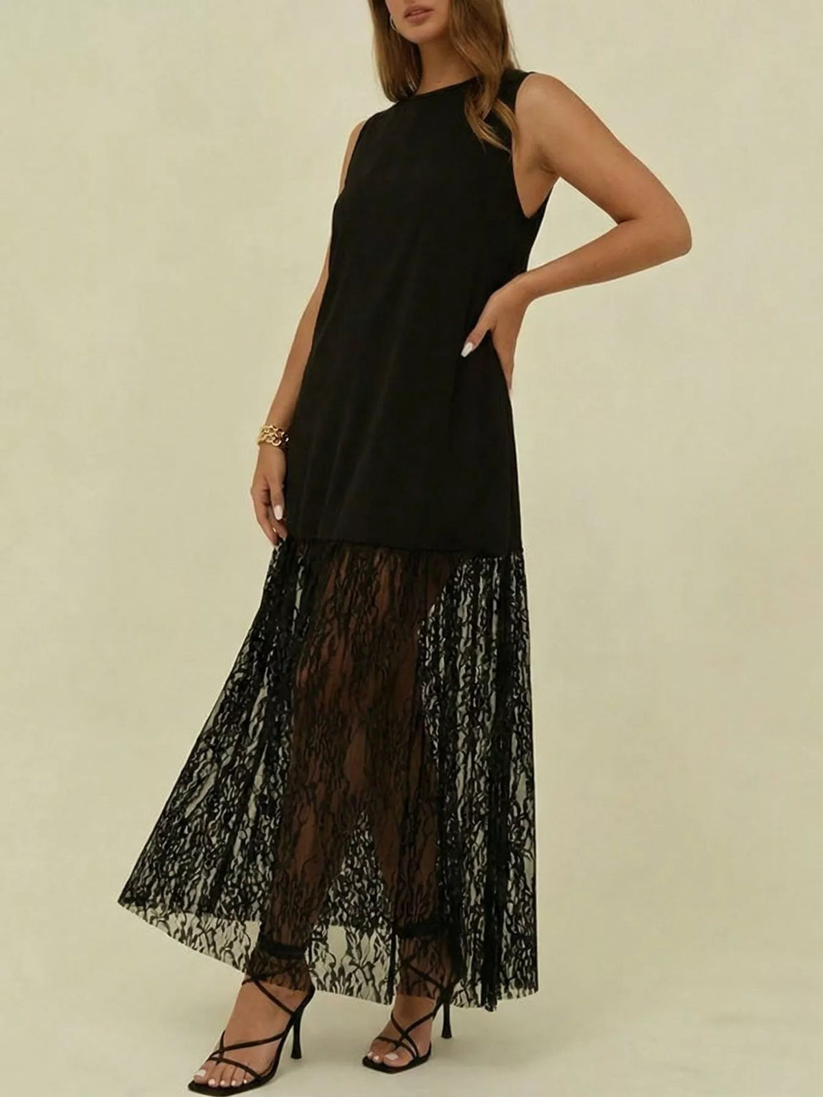 Robe longue Zélie en dentelle – photo produit 3