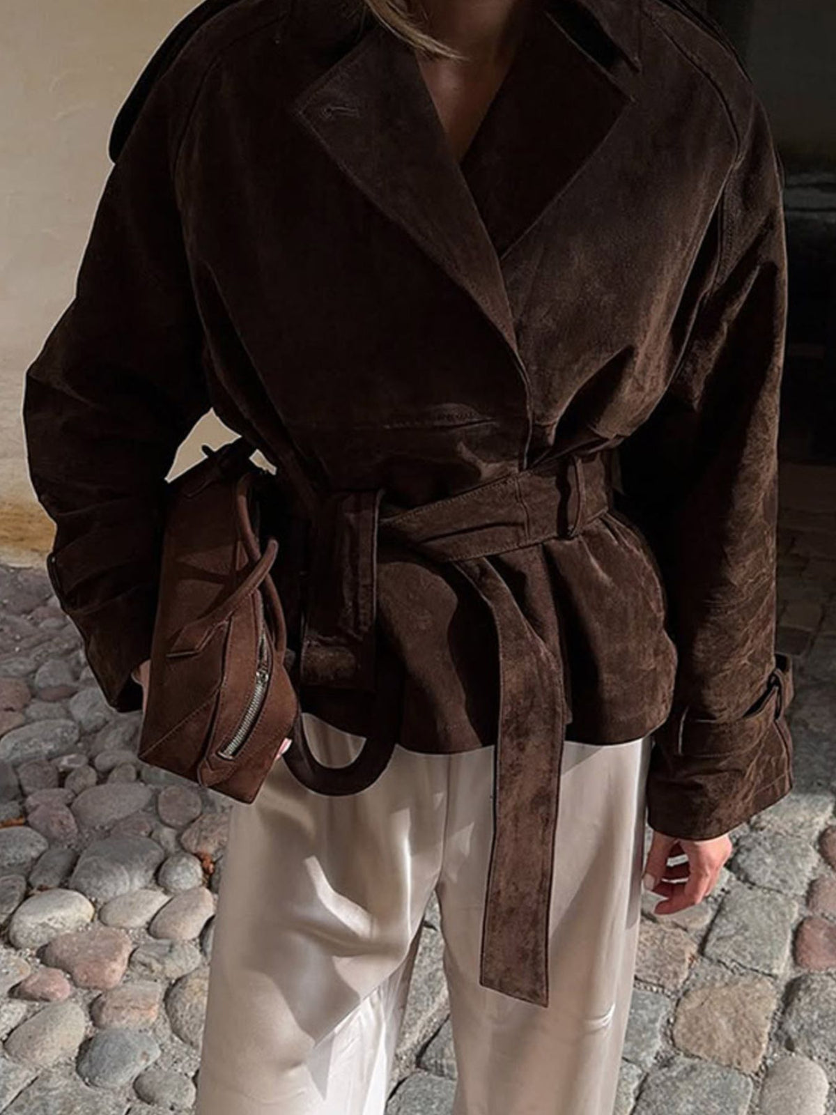 Manteau – Daphné col cranté ceinture – photo produit 2