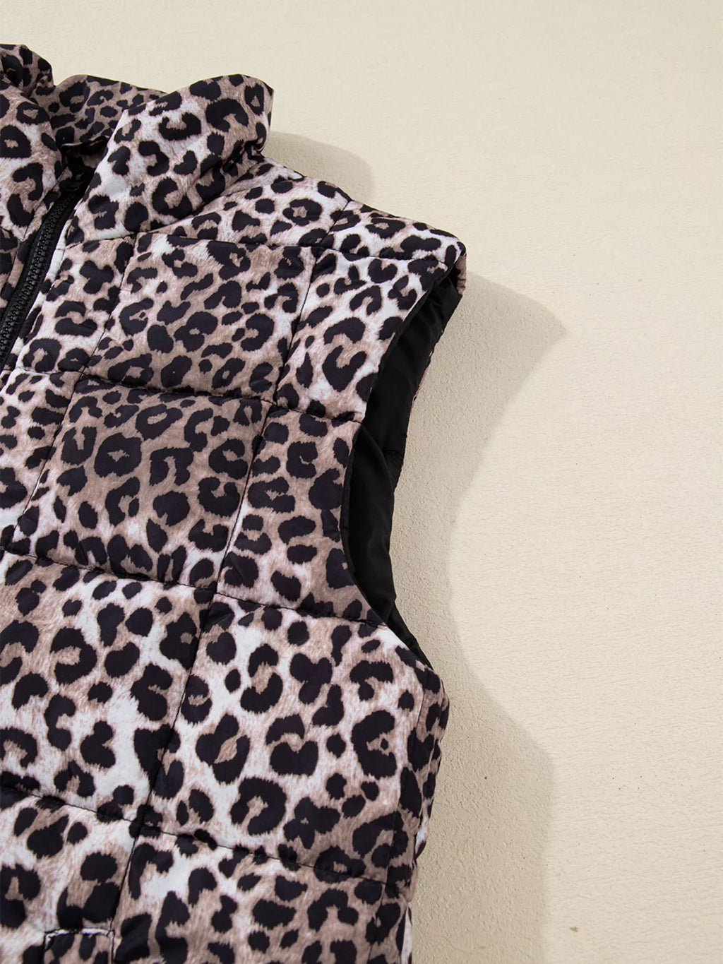 Gilet Noélia – matelassé léopard zippé – photo produit 6