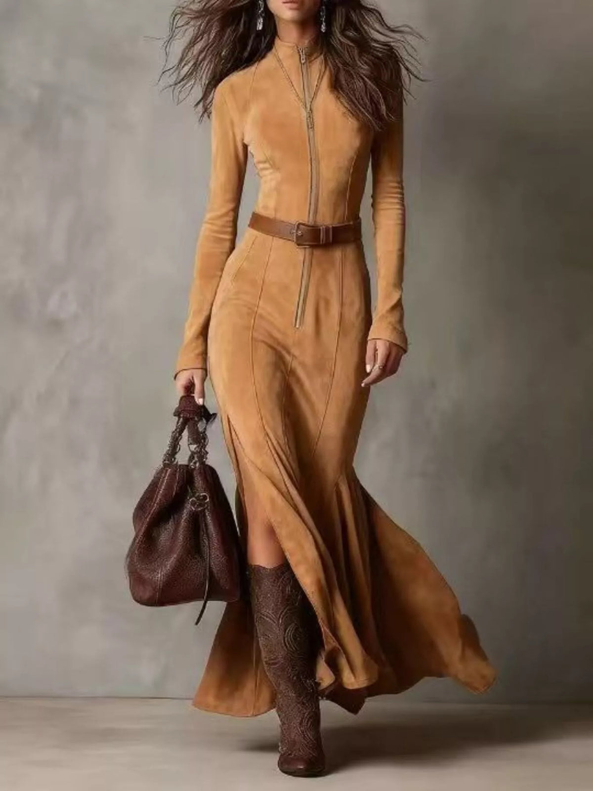 Robe Irina zippée à fente – photo produit 6