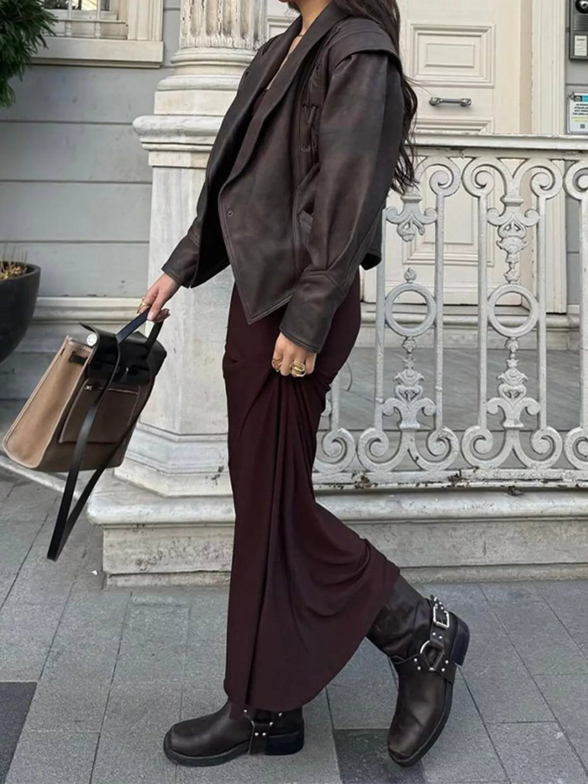 Veste Romy ceinturée effet cuir – photo produit 3