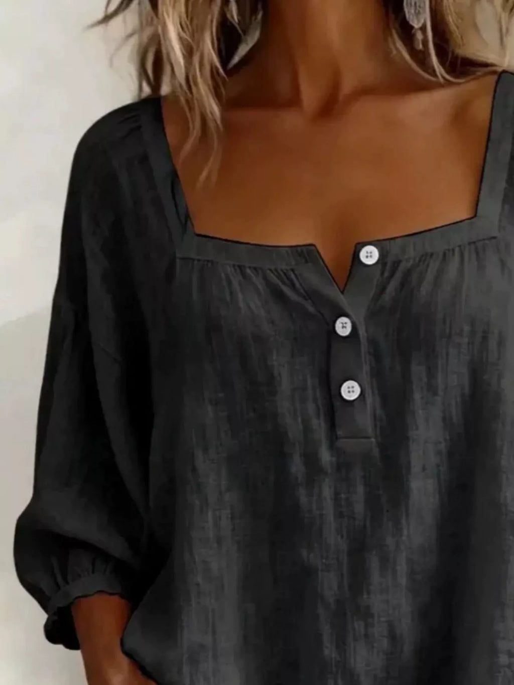 Blouse Mila col carré grande taille – photo produit 2