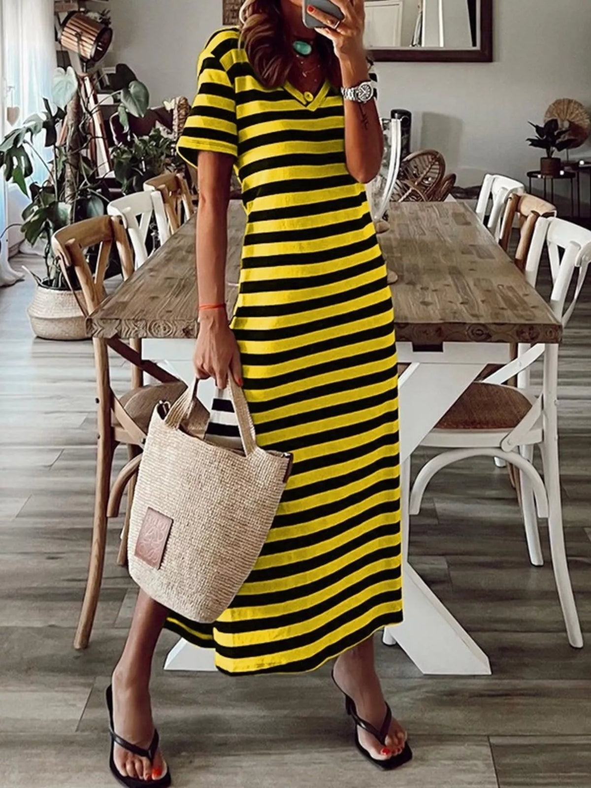 Robe midi Camille rayée – photo produit 5