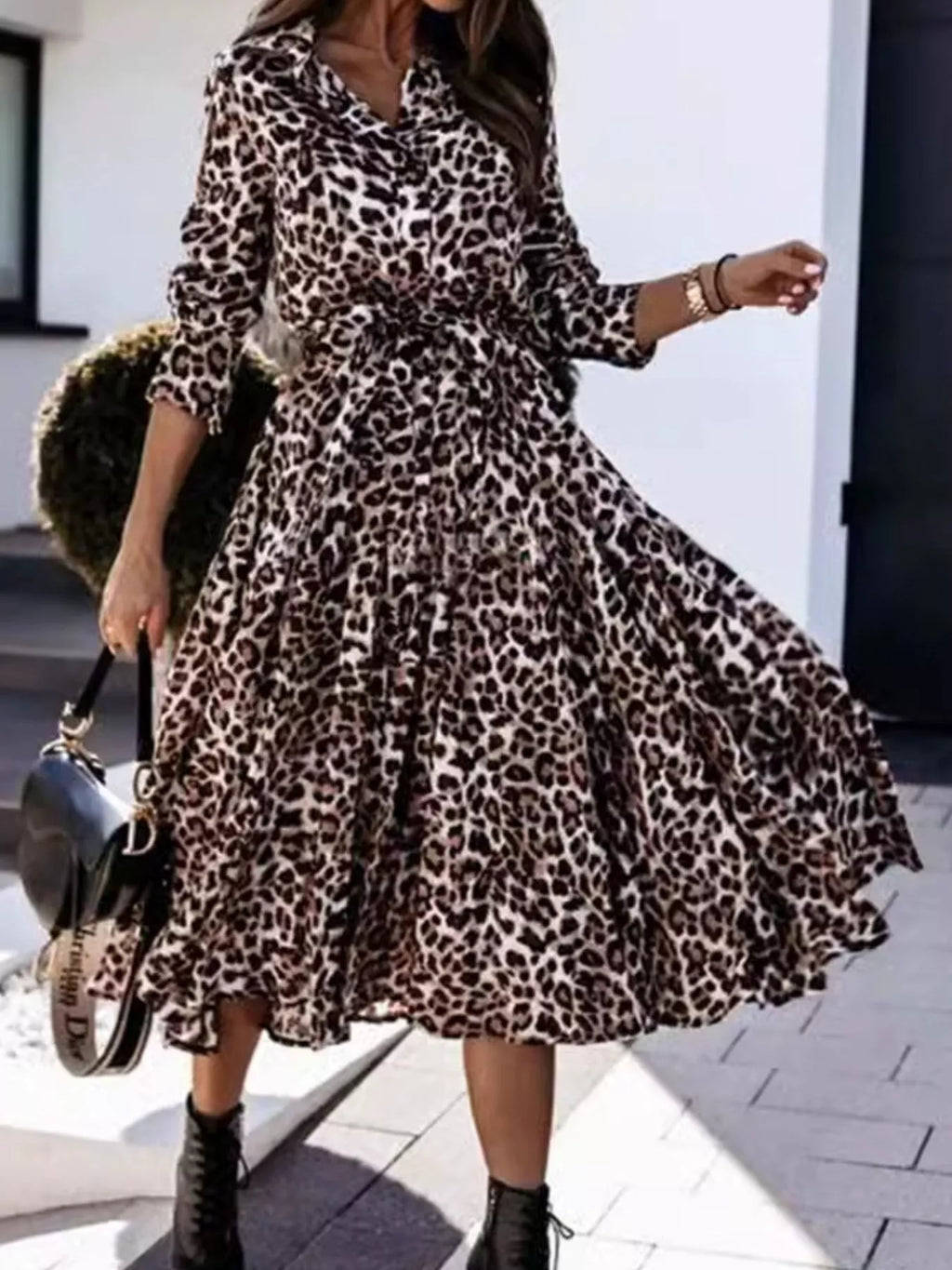 Robe midi Léa léopard – photo produit 5