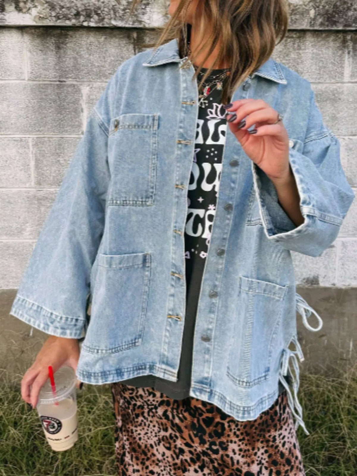 Veste en jean Livia à poches plaquées – photo produit 3