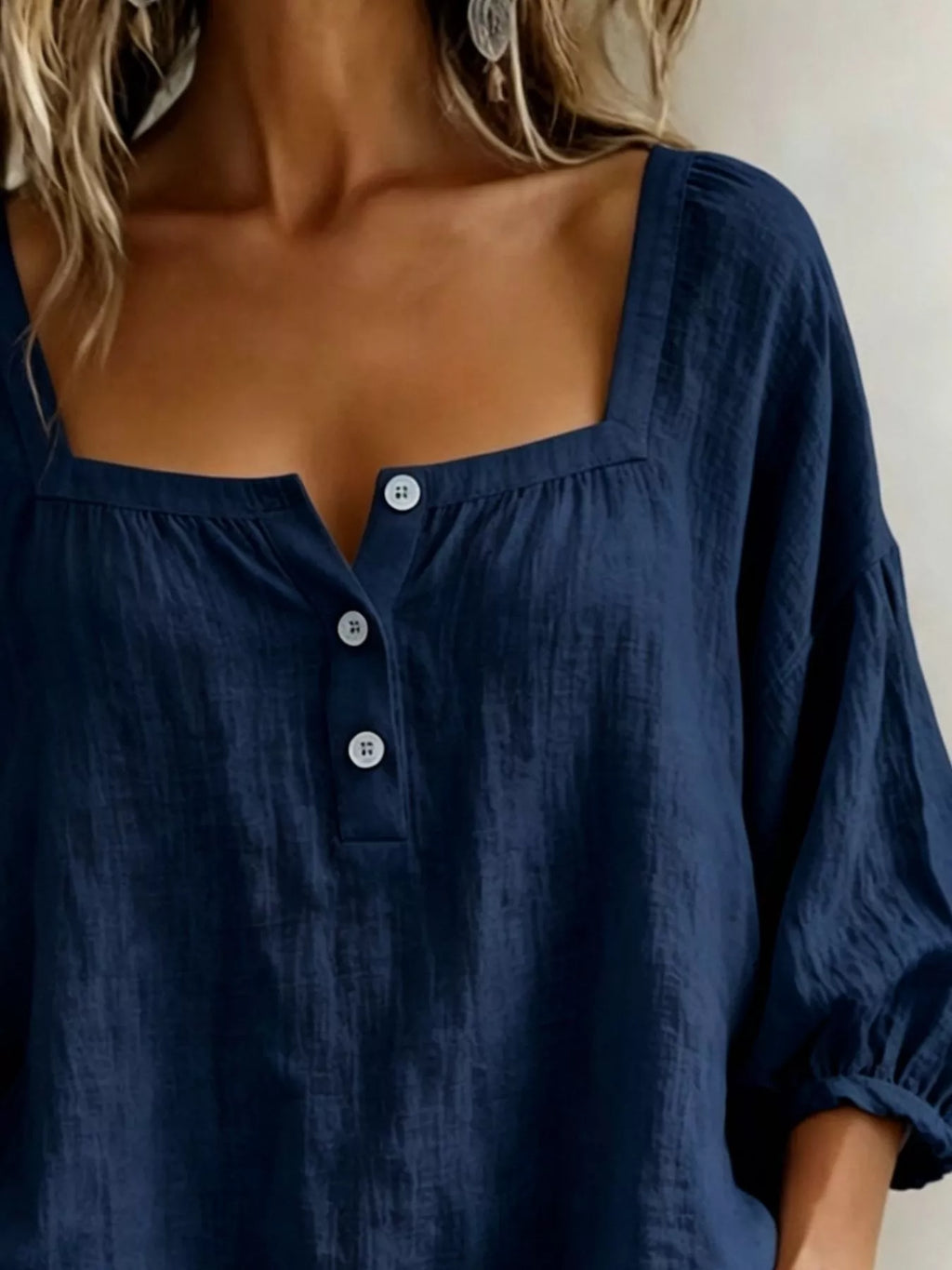 Blouse Mila col carré grande taille – photo produit 6