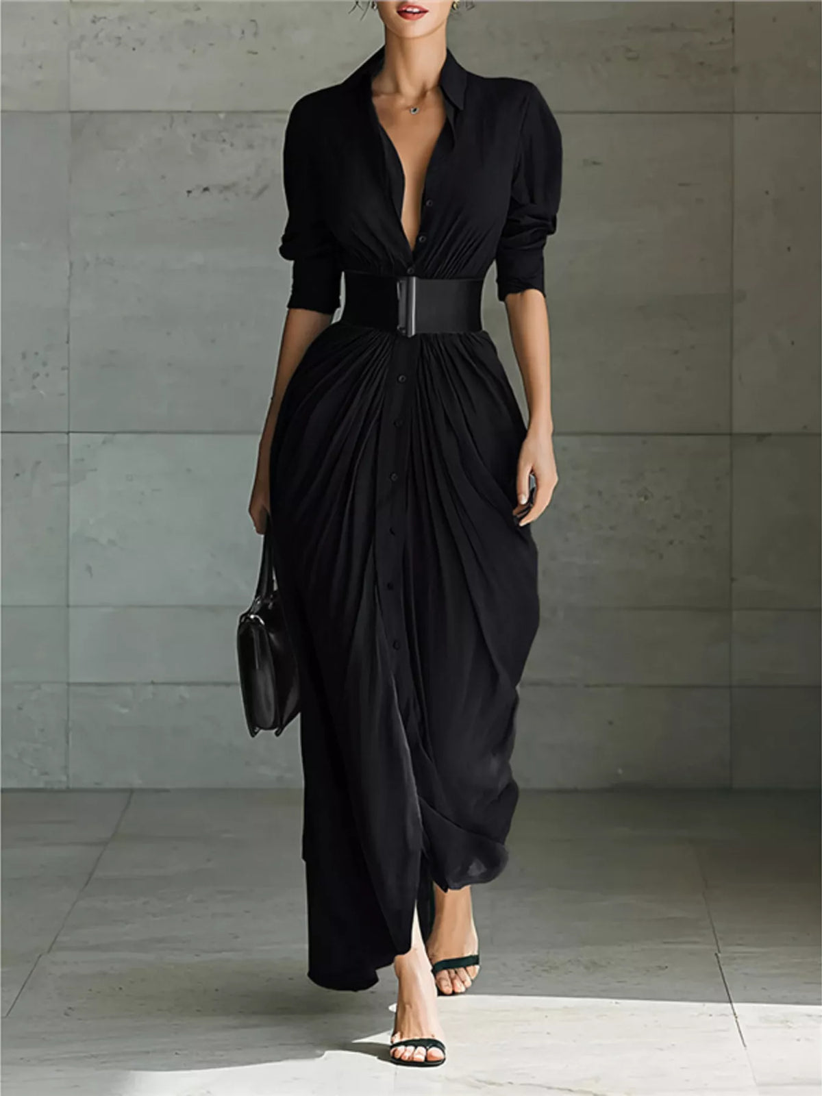 Robe chemise Ariane longue – photo produit 7