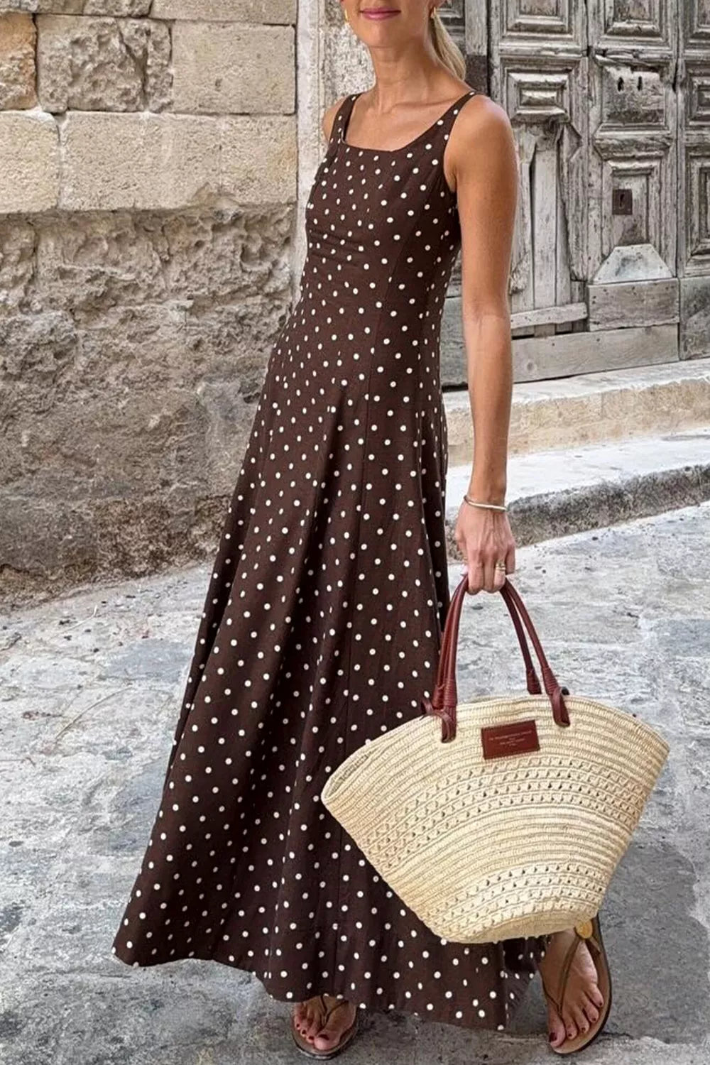 Robe longue Zoé à pois – photo produit 5