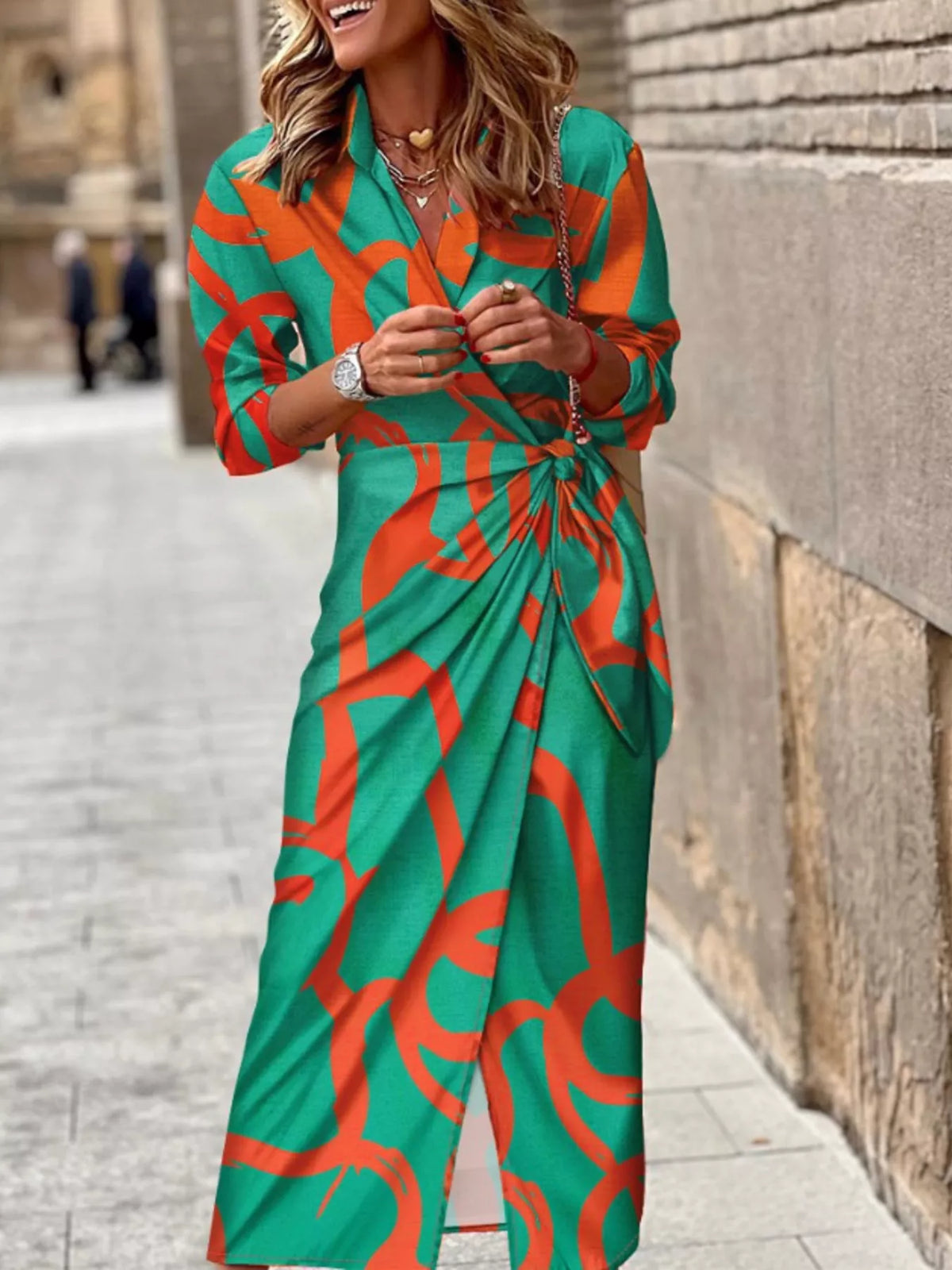 Robe midi Shamara portefeuille – photo produit 4