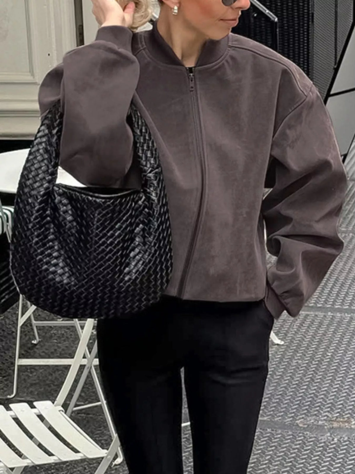 Veste Lison – zippée épaules tombantes – photo produit 5