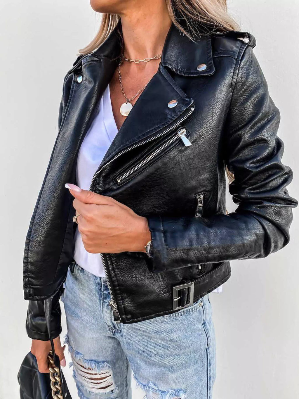 Veste biker Nina grande taille – photo produit 1