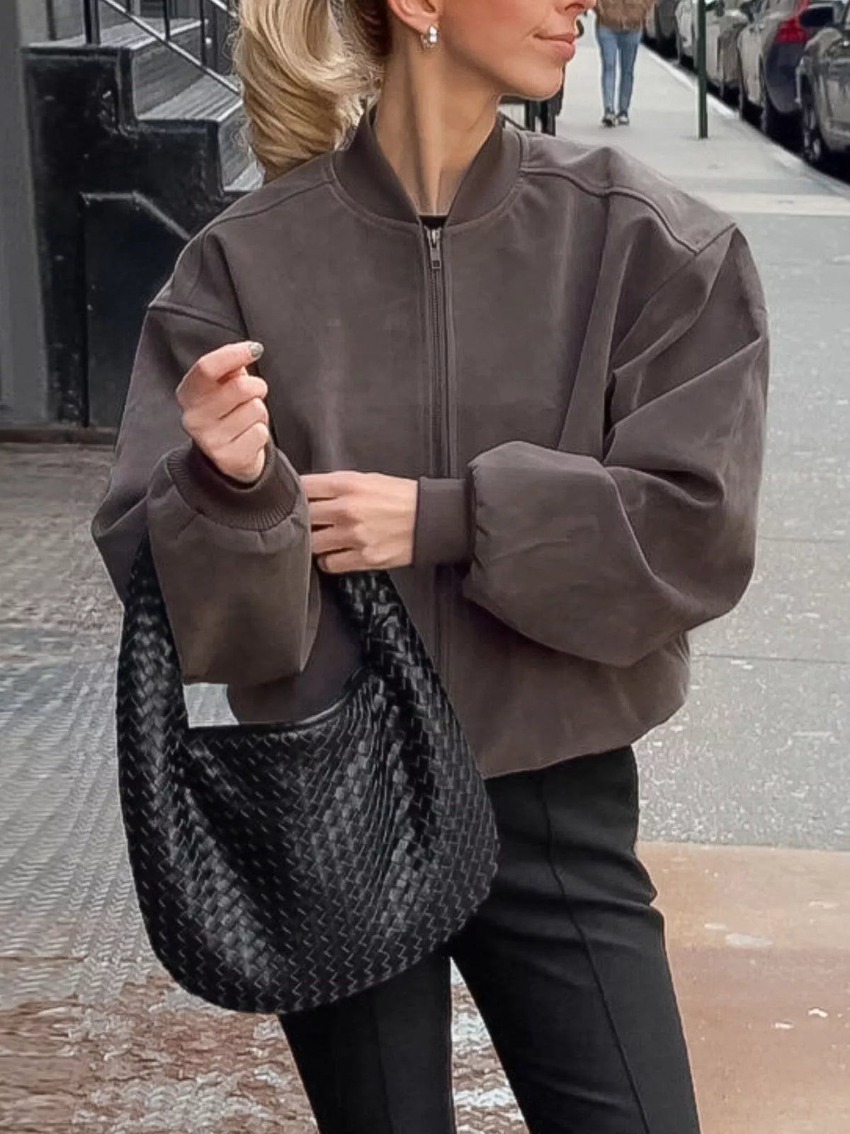Veste Lison – zippée épaules tombantes – photo produit 2