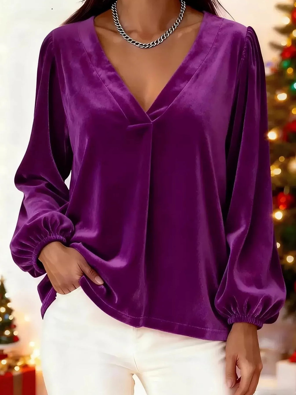 Blouse Iris en velours grande taille – photo produit 1