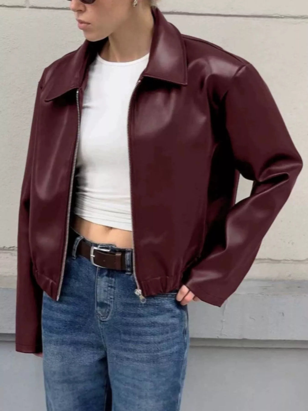 Veste Maïa – zippée en simili cuir – photo produit 7