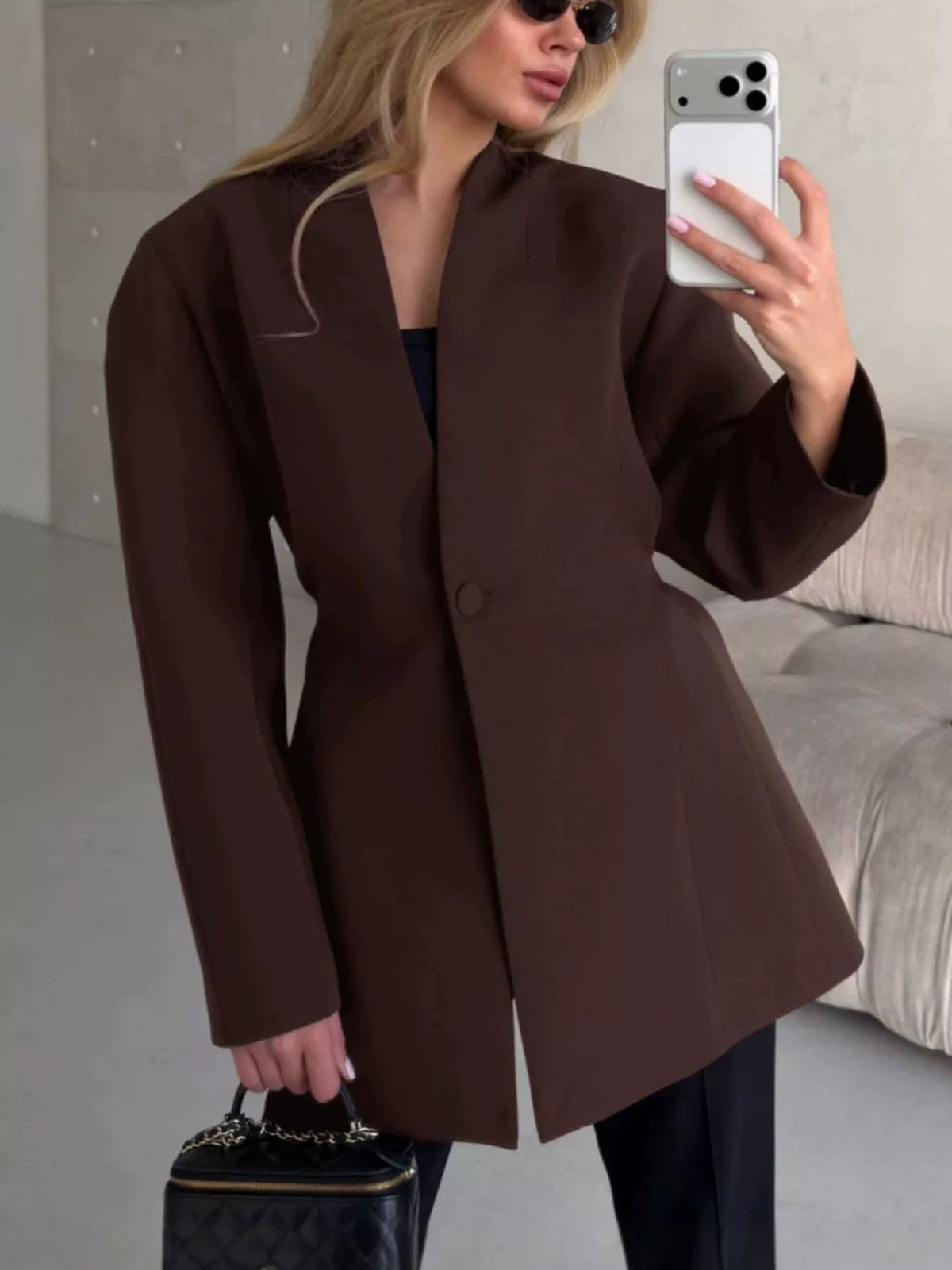 Blazer Adélise – un bouton manches longues – photo produit 9