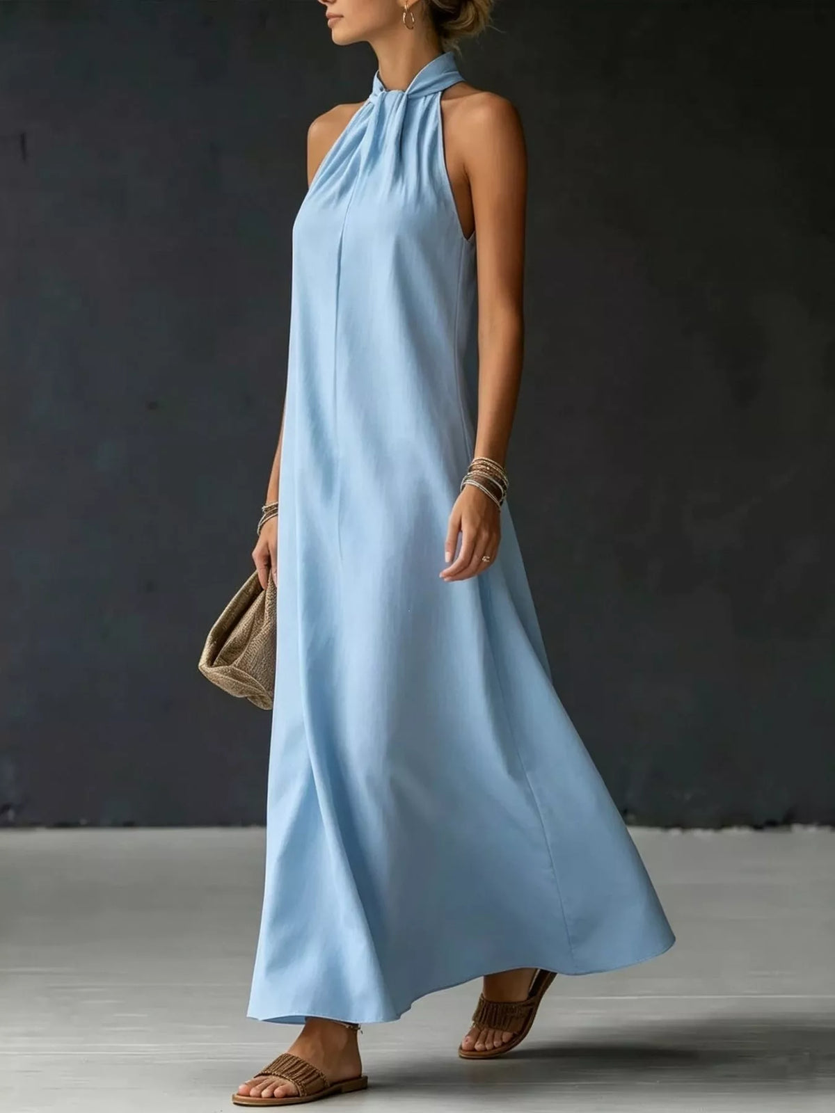 Robe Éléna – longue dos nu grande taille – photo produit 2