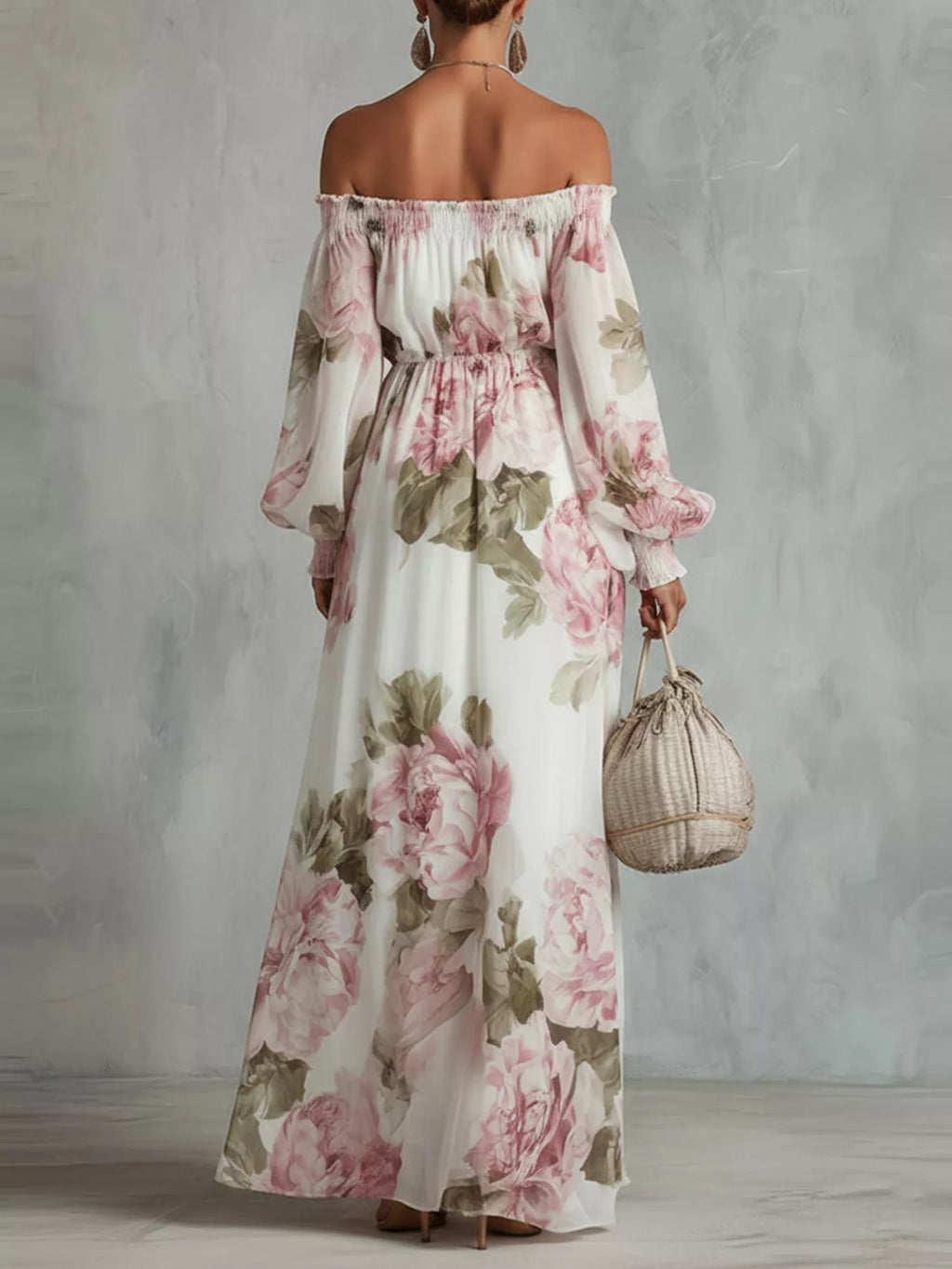 Robe longue Jade fleurie – photo produit 2