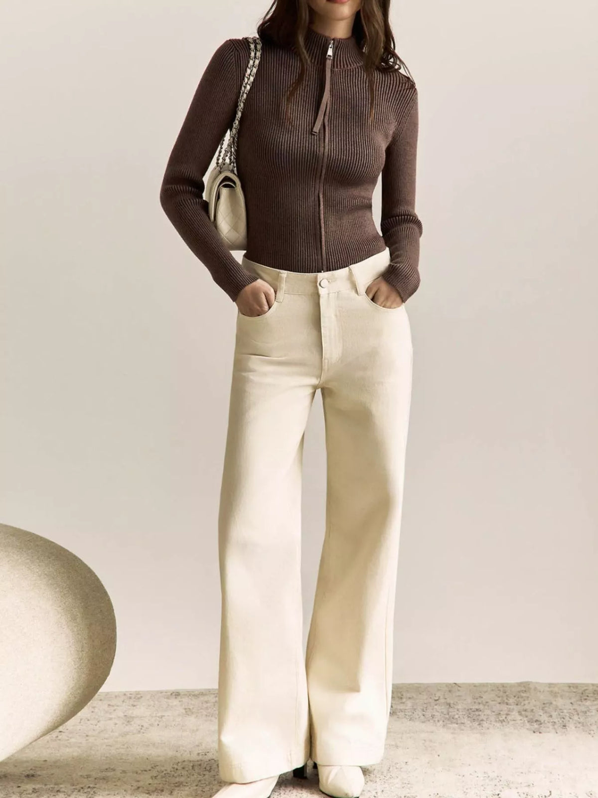 Gilet Clara côtelé zippé – photo produit 3