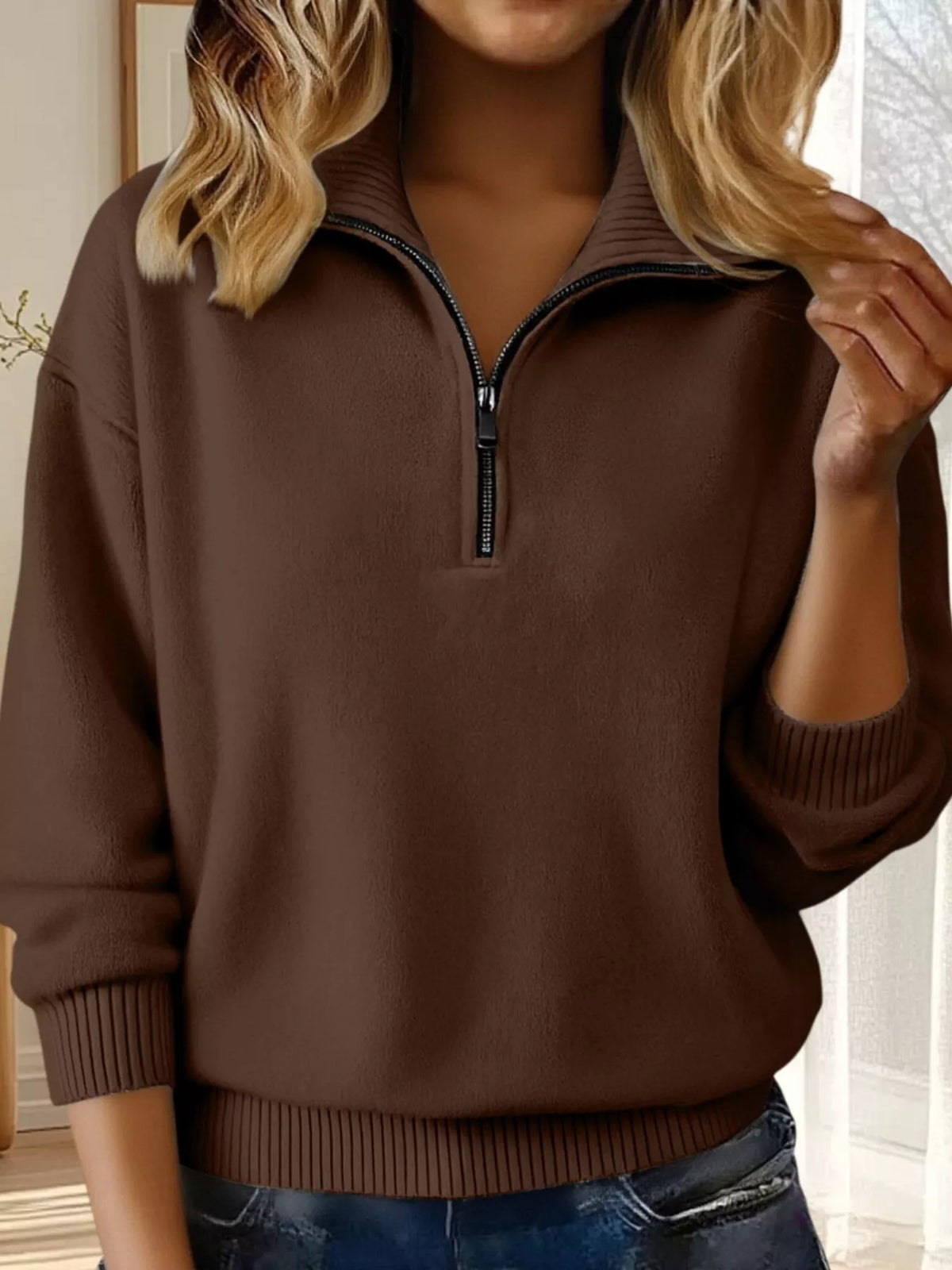 Pull Nina demi-zip grande taille – photo produit 4